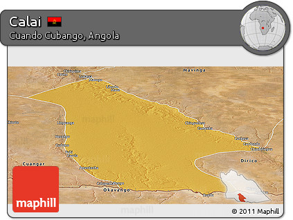 Physical Panoramic Map of Calai, satellite outside