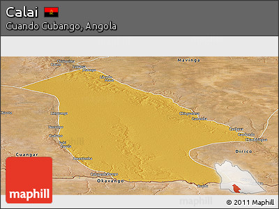 Physical Panoramic Map of Calai, satellite outside