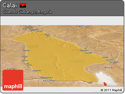 Physical Panoramic Map of Calai, satellite outside