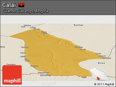 Physical Panoramic Map of Calai, shaded relief outside