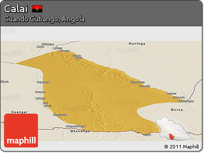 Physical Panoramic Map of Calai, shaded relief outside