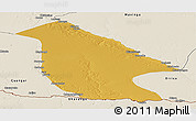 Physical Panoramic Map of Calai, shaded relief outside