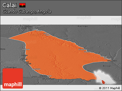 Political Panoramic Map of Calai, darken, desaturated