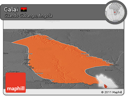 Political Panoramic Map of Calai, darken, desaturated