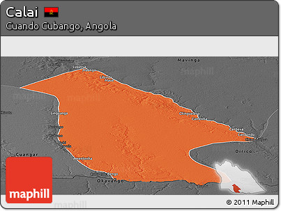 Political Panoramic Map of Calai, darken, desaturated