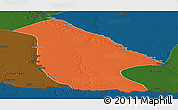 Political Panoramic Map of Calai, darken