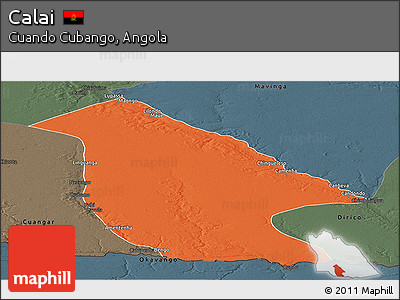 Political Panoramic Map of Calai, darken, semi-desaturated