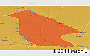 Political Panoramic Map of Calai, physical outside