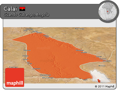 Political Panoramic Map of Calai, satellite outside