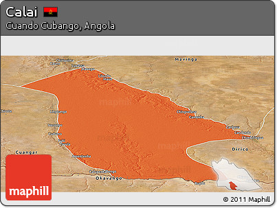 Political Panoramic Map of Calai, satellite outside