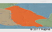 Political Panoramic Map of Calai, semi-desaturated
