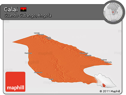 Political Panoramic Map of Calai, single color outside