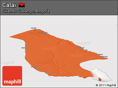 Political Panoramic Map of Calai, single color outside