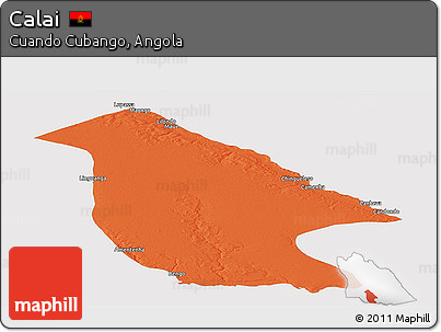 Political Panoramic Map of Calai, single color outside