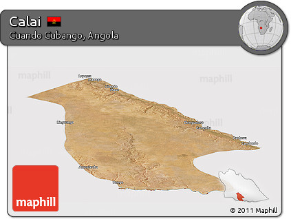 Satellite Panoramic Map of Calai, cropped outside