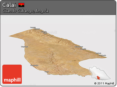 Satellite Panoramic Map of Calai, cropped outside