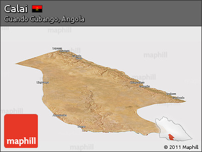 Satellite Panoramic Map of Calai, cropped outside