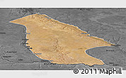 Satellite Panoramic Map of Calai, darken, desaturated