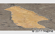 Satellite Panoramic Map of Calai, darken, semi-desaturated