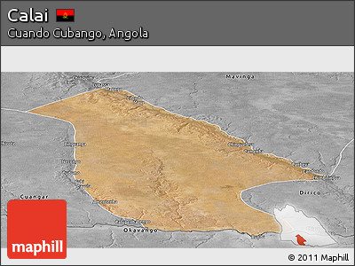 Satellite Panoramic Map of Calai, desaturated