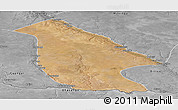 Satellite Panoramic Map of Calai, desaturated