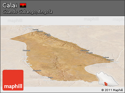 Satellite Panoramic Map of Calai, lighten