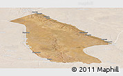 Satellite Panoramic Map of Calai, lighten