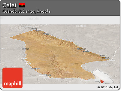 Satellite Panoramic Map of Calai, lighten, semi-desaturated