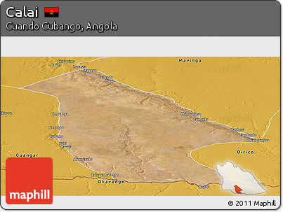 Satellite Panoramic Map of Calai, physical outside