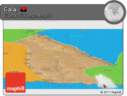 Satellite Panoramic Map of Calai, political outside