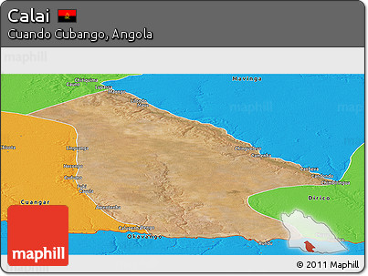 Satellite Panoramic Map of Calai, political outside