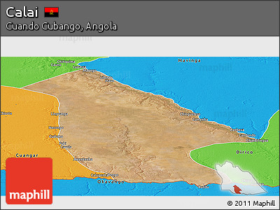 Satellite Panoramic Map of Calai, political outside