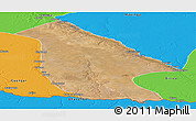 Satellite Panoramic Map of Calai, political outside