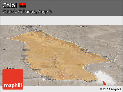 Satellite Panoramic Map of Calai, semi-desaturated