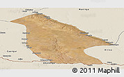 Satellite Panoramic Map of Calai, shaded relief outside