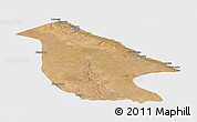 Satellite Panoramic Map of Calai, single color outside