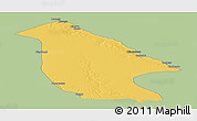 Savanna Style Panoramic Map of Calai, single color outside