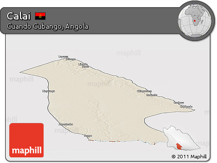 Shaded Relief Panoramic Map of Calai, cropped outside