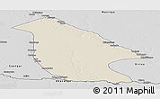 Shaded Relief Panoramic Map of Calai, desaturated