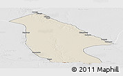 Shaded Relief Panoramic Map of Calai, lighten, desaturated
