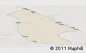 Shaded Relief Panoramic Map of Calai, lighten, semi-desaturated
