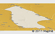 Shaded Relief Panoramic Map of Calai, physical outside