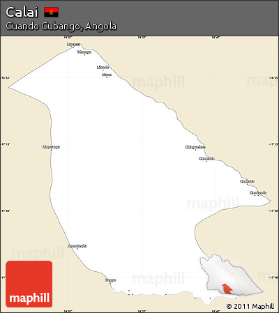Classic Style Simple Map of Calai, single color outside