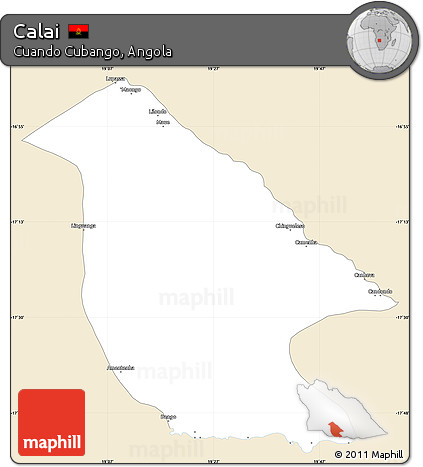 Classic Style Simple Map of Calai, single color outside