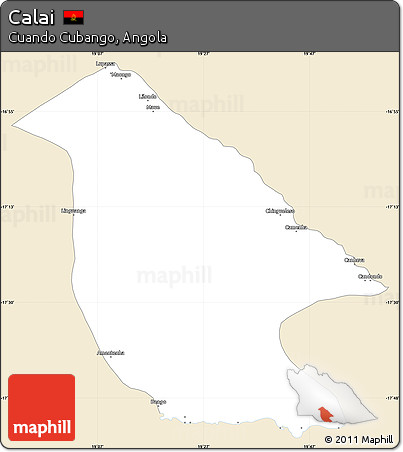 Classic Style Simple Map of Calai, single color outside