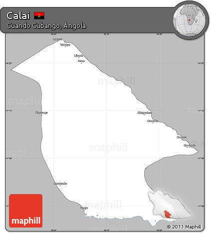 Gray Simple Map of Calai, single color outside