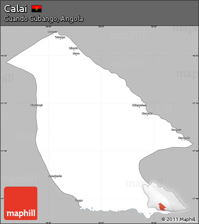 Gray Simple Map of Calai, single color outside