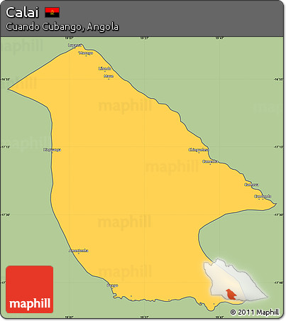 Savanna Style Simple Map of Calai, cropped outside