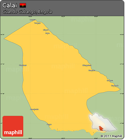 Savanna Style Simple Map of Calai, single color outside