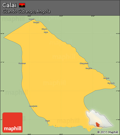 Savanna Style Simple Map of Calai, single color outside